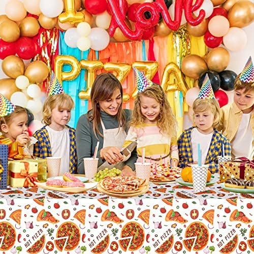 PHOGARY Pizza Tablecloth Plastic Party Decor