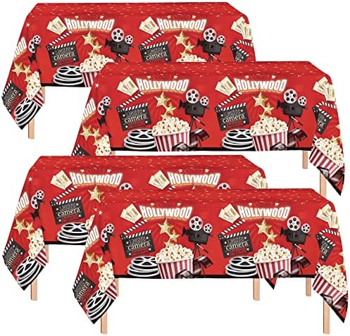 Oojami 4 Pack Movie Night Table Covers 54 x 108 Inches
