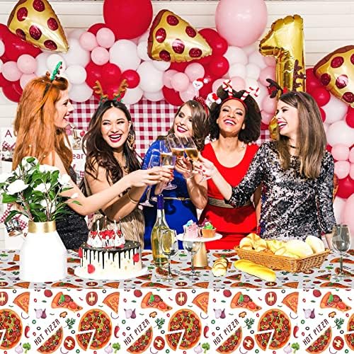 PHOGARY Pizza Tablecloth Plastic Party Decor