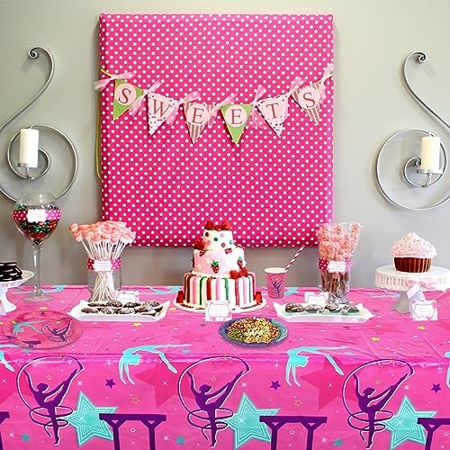 6 Piece Gymnastics Party Tablecloth Set 51x865 Inch