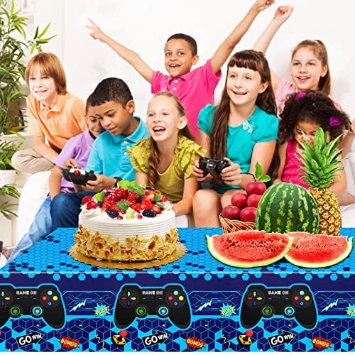 PHOGARY 3 Pack Video Game Tablecloth Party Decor