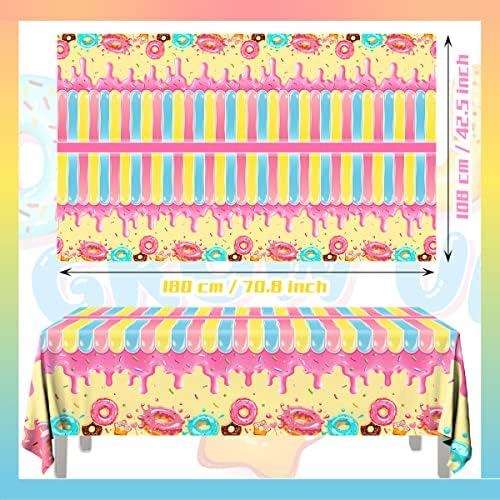 GREHUMOR 3pcs Donut Party Table Covers