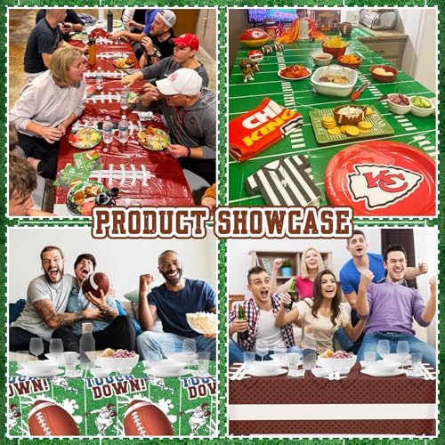 3 Pack Football Plastic Table Cloth 54x108 Inch