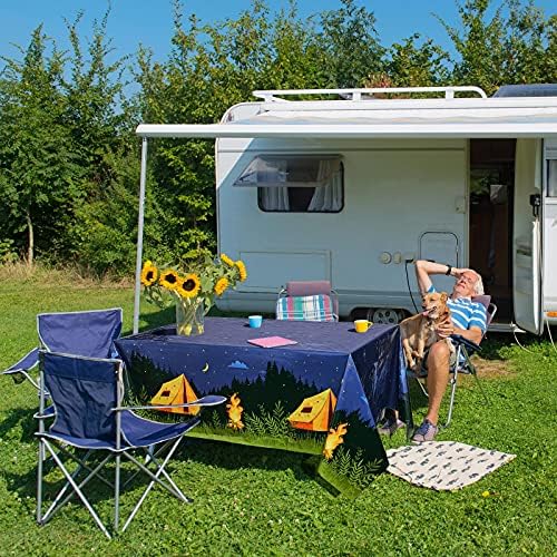 Breling 2 Piece Campfire Table Cover for Picnic and Birthday Parties