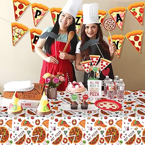 PHOGARY Pizza Tablecloth Plastic Party Decor