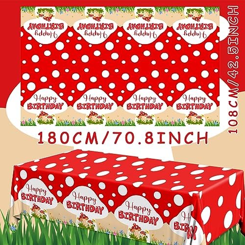 Mushroom Birthday Decorations - 3PCS Tablecloth for Parties
