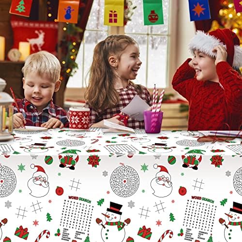 FunnyPars Christmas Activity Tablecloth 54x108 Inch