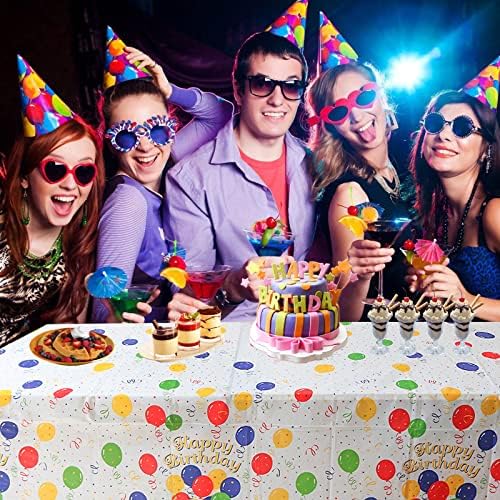 Rainbow Table Cloth 4 Pack for Birthday Party Decorations