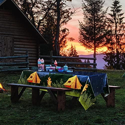 Breling 2 Piece Campfire Table Cover for Picnic and Birthday Parties