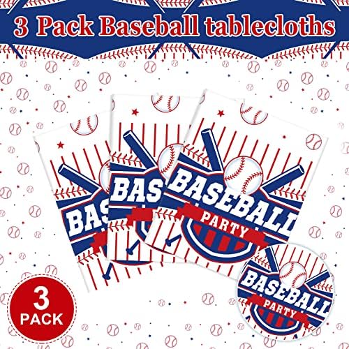 Newwiee 3 Pcs Baseball Party Table Cover