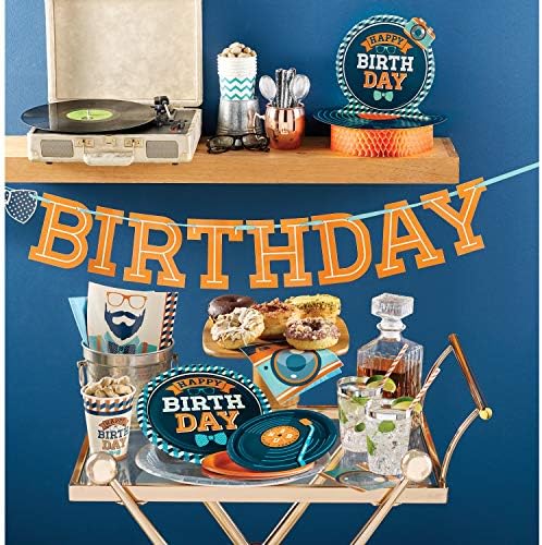 Hipster Birthday Tablecloth 54x102 Inches