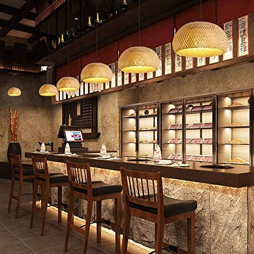 Semicircular Bamboo Woven Hanging Chandelier Modern Design
