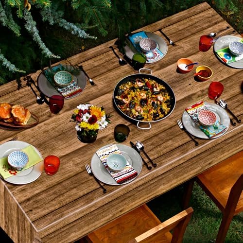 4Pcs Wood Tablecloth Brown Rustic Table Covers
