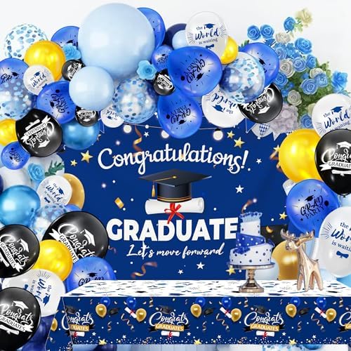 Lide Road Graduation Tablecloth Set 54x87 Inches 2 Pcs