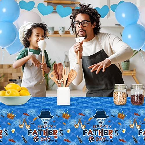 2 Pack Blue Fathers Day Tablecloths with Dad Designs