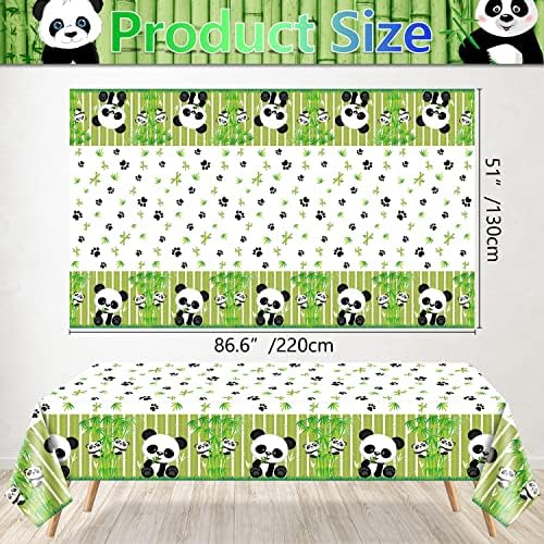 4 Pack Panda Theme Tablecloths for Birthday Parties