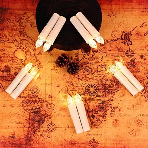OWLBAY Set of 10 Ivory Flameless Window Candles with Remote Timer
