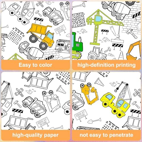 Gosknor Construction Coloring Table Cloth 102x55in