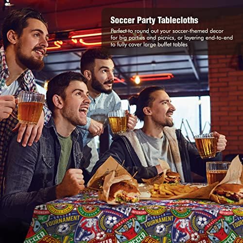 Soccer Football Tablecloth for Birthday and Baby Shower Parties