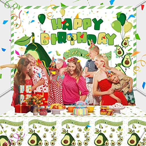 Fruit Avocado Backdrop and Tablecloth Set for Birthday Parties