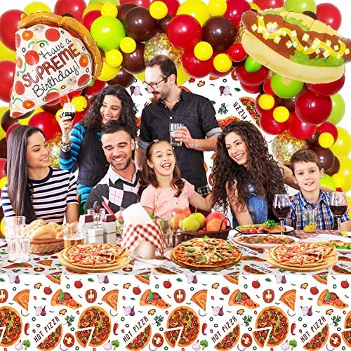 PHOGARY Pizza Tablecloth Plastic Party Decor