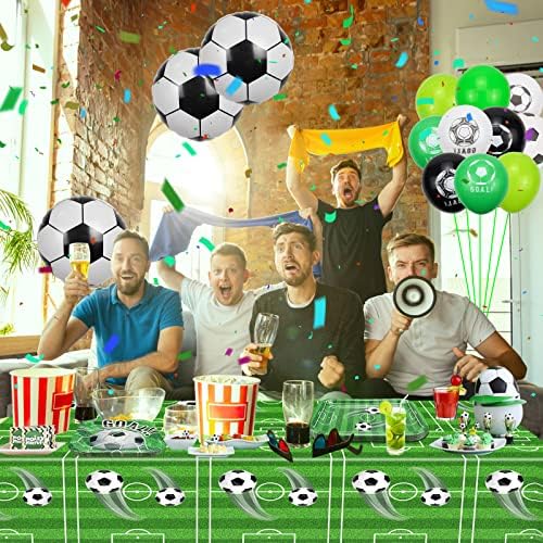 4 Pack Soccer Tablecloths for Boys Birthday Party Decorations