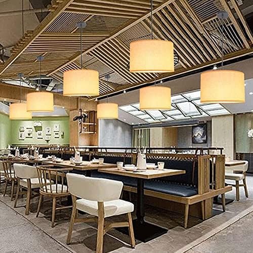 KISAD Modern Fabric Drum Pendant Light Single Head Industrial Style Ceiling Lamp