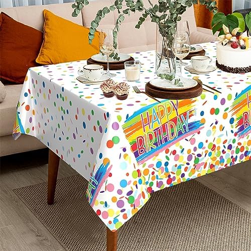 Happy Birthday Tablecloth - 1PC Rectangle Kids Party Decor
