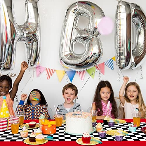 Tallew 2 Pcs Checkered Car Party Supplies Tablecloth Runner