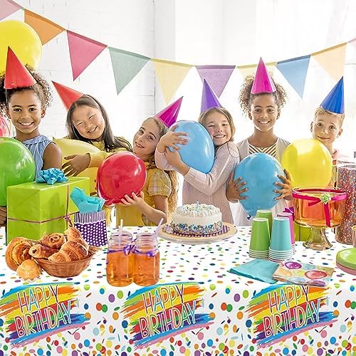 Happy Birthday Tablecloth - 1PC Rectangle Kids Party Decor