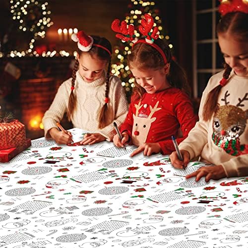 FunnyPars Christmas Activity Tablecloth 54x108 Inch