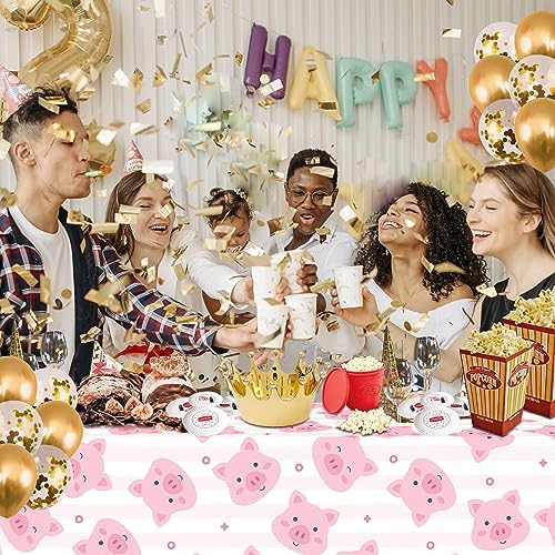 2pcs Piggy Party Tablecloths Pink Farm Tablecovers