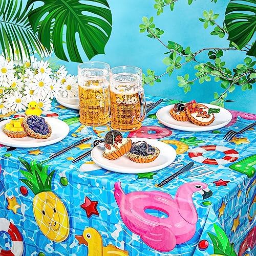 Thyle 6 Pcs Pool Party Tablecloth for Summer Beach