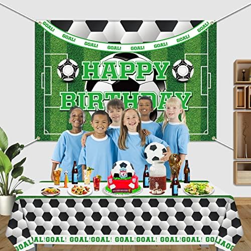 Soccer Birthday Backdrop and Tablecloth Set