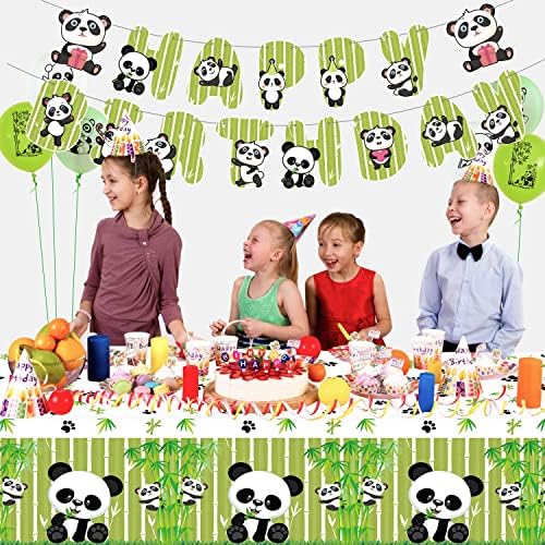 4 Pack Panda Theme Tablecloths for Birthday Parties
