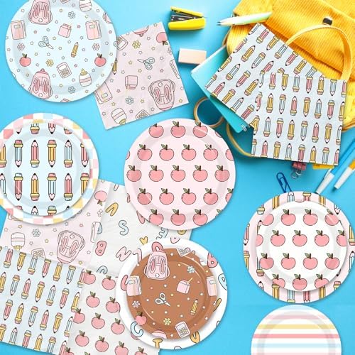 60Pcs Welcome Back to School Party Plates and Napkins