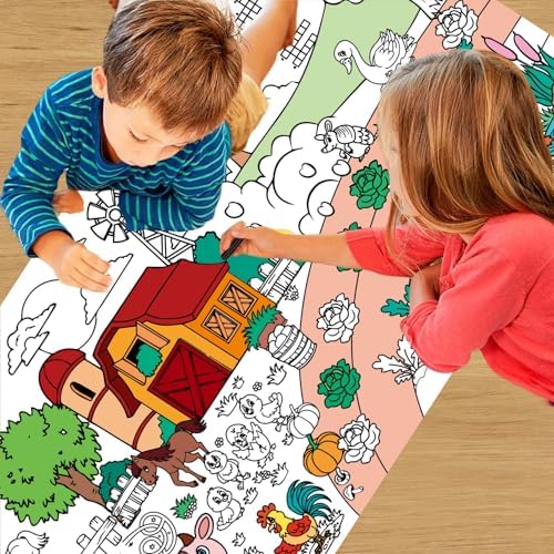 Varacl Farm Animals Coloring Tablecloth 30 x 72