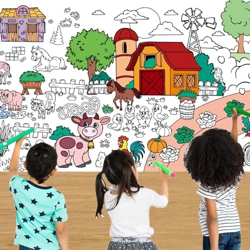 Varacl Farm Animals Coloring Tablecloth 30 x 72