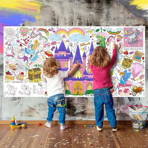 Drunze Princess Party Activity Giant Coloring Poster