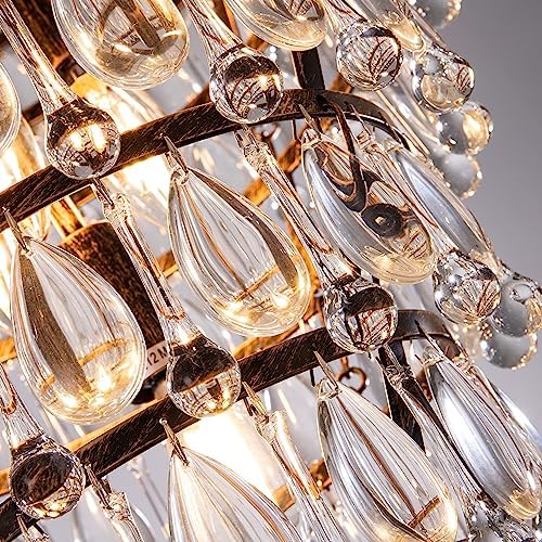 Wellmet 20 Inch Crystal Chandelier with 8 Lights