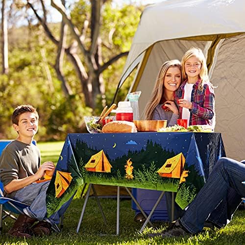 Breling 2 Piece Campfire Table Cover for Picnic and Birthday Parties