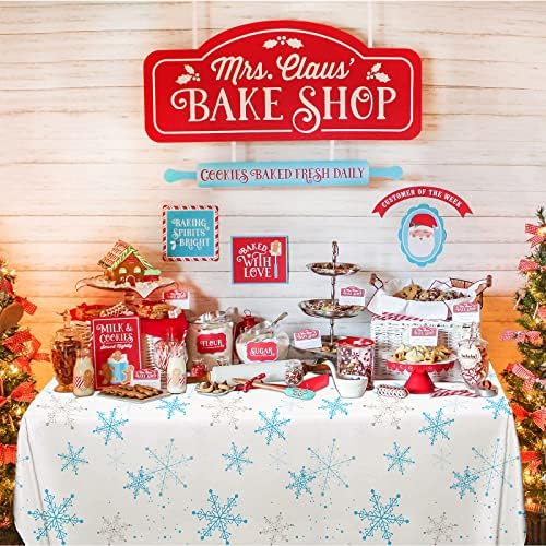 PHOGARY 3 Pack Snowflake Tablecloths for Christmas Parties