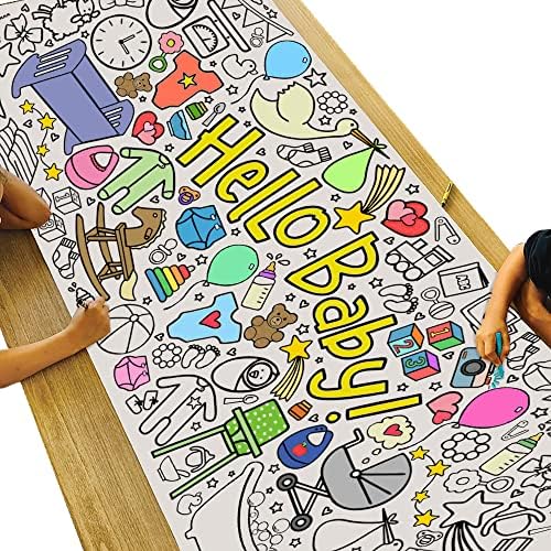 Hello Baby Coloring Tablecloth - 30x72 Inch
