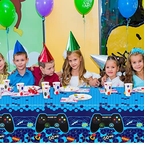 PHOGARY 3 Pack Video Game Tablecloth Party Decor