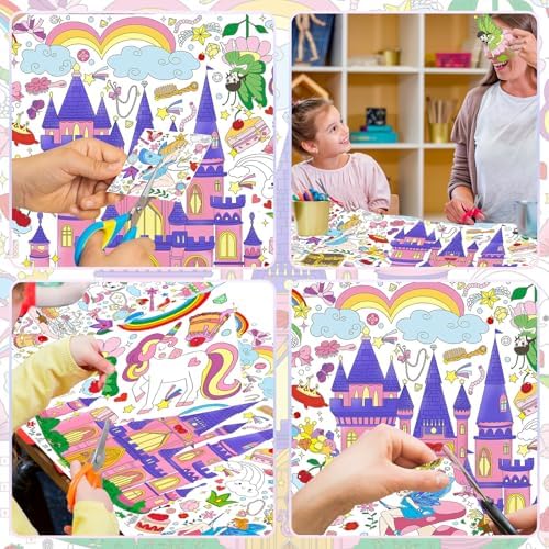 Drunze Princess Party Activity Giant Coloring Poster