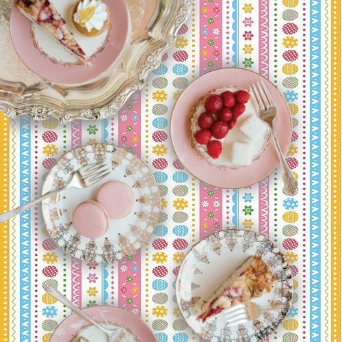 2 Pack Plastic Easter Tablecloth Decorations 54x108 Inch