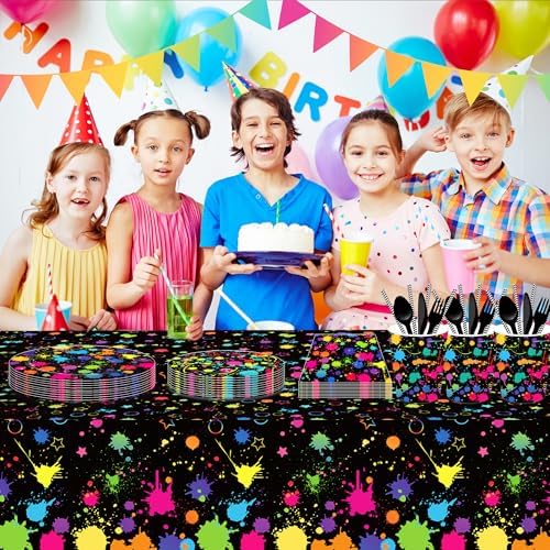 2 Pack Neon Glow Party Tablecloths 51x87 Inch