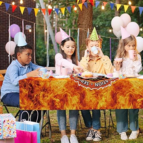 Fireman Theme Table Cover for Birthday Parties
