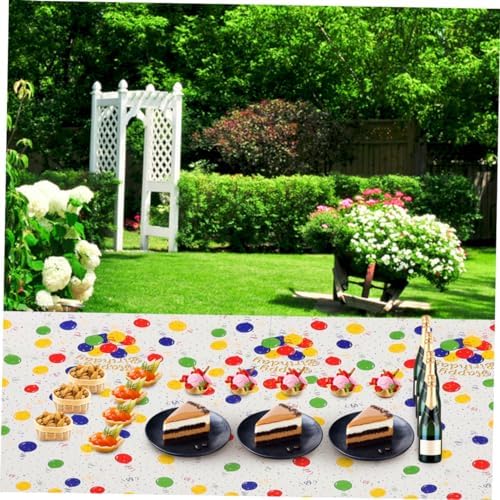 Garneck 2pcs Plastic Birthday Tablecloth with Cartoon Balloon Print