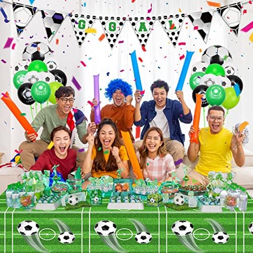4 Pack Soccer Tablecloths for Boys Birthday Party Decorations